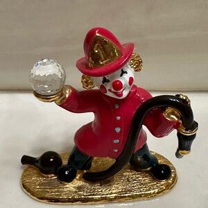 Spoontiques Pewter Enameled Firefighting Clown